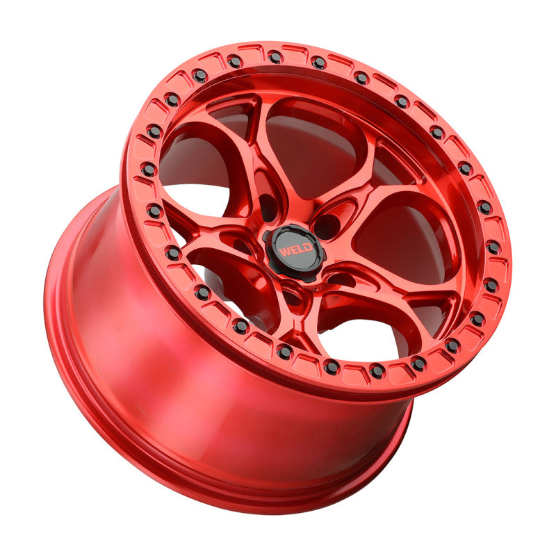 Weld Off-Road W906 17X9 Ledge Beadlock 5X127 ET-12 BS4.50 Candy Red / Red Ring 71.5