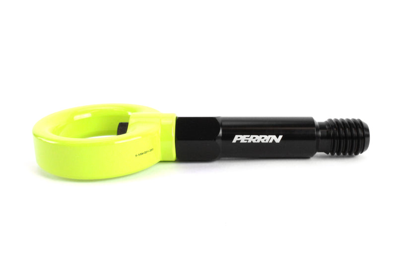 Perrin 2020 Toyota Supra Tow Hook Kit (Front) - Neon Yellow.