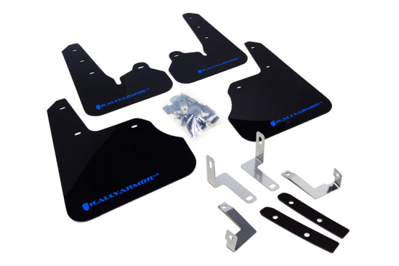 Rally Armor 12+ Subaru Impreza 5dr Hatch/4dr Sedan UR Black Mud Flap w/ Blue Logo.
