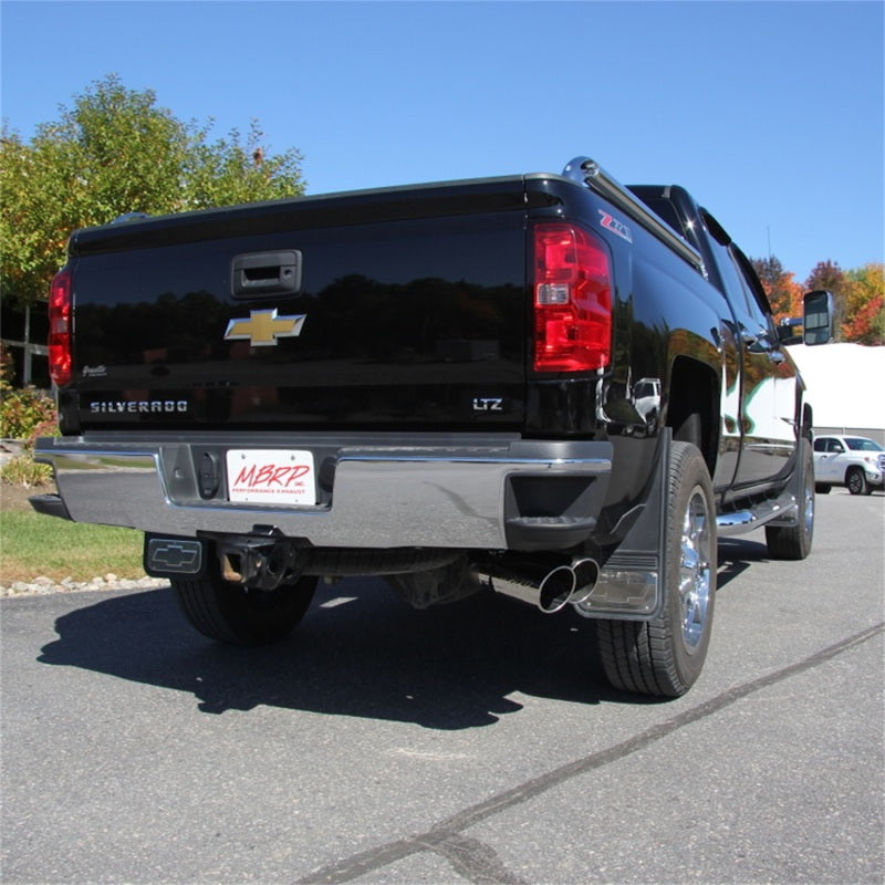 MBRP 11-15 Chevy/GMC 2500/3500 4in Filter Back Dual Outlet Single Side Alum Exhaust System.