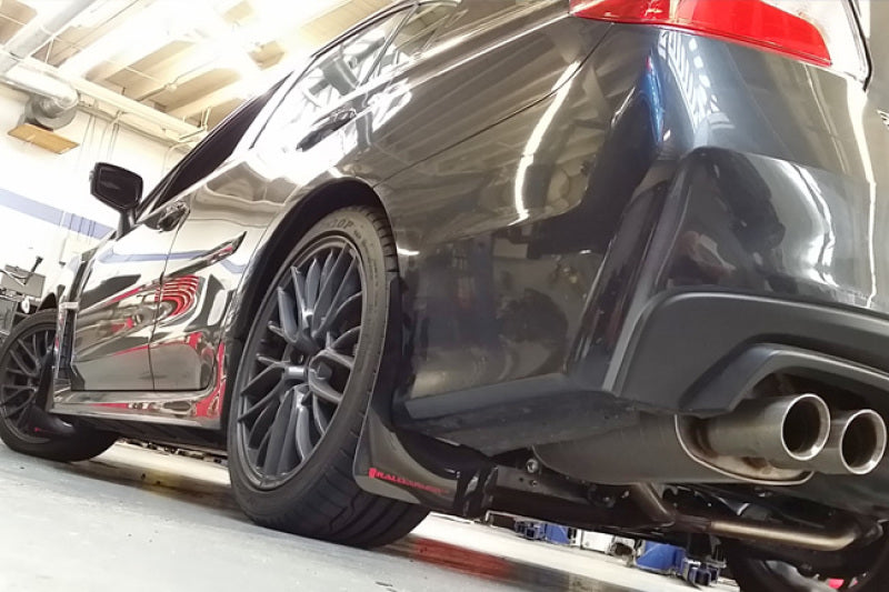 Rally Armor 15+ Subaru WRX & STi Sedan Only UR Black Mud Flap w/ Silver Logo.