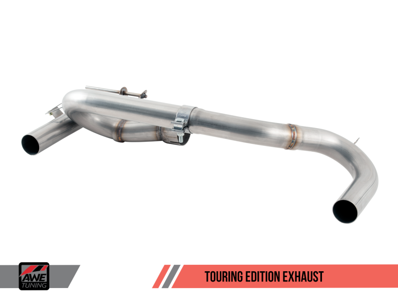 AWE Tuning BMW F3X 340i Touring Edition Axle-Back Exhaust - Chrome Silver Tips (102mm).