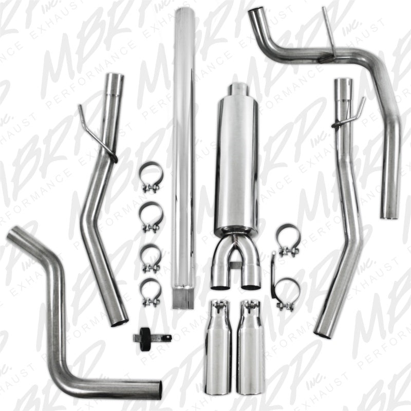 MBRP 2004-2008 Ford F150 4.6/5.4L EC/CC-SB Cat Back Dual Split Rear.
