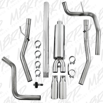 MBRP 2004-2008 Ford F150 4.6/5.4L EC/CC-SB Cat Back Dual Split Rear.