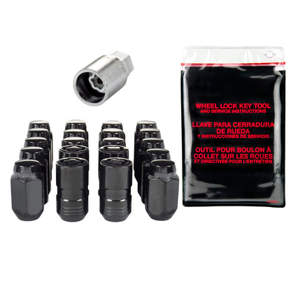 McGard 5 Lug Hex Install Kit w/Locks (Cone Seat Nut) M14X1.5 / 22mm Hex / 1.635in. Length - Black.