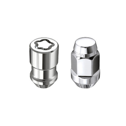 McGard 5 Lug Hex Install Kit w/Locks (Cone Seat Nut / Bulge) M12X1.5 / 3/4 Hex / 1.45in L - Chrome.