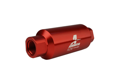 Aeromotive In-Line Filter - AN-10 size - 40 Micron SS Element - Red Anodize Finish.