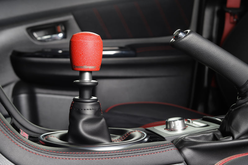 GrimmSpeed Stubby Shift Knob Stainless Steel Red - M12x1.25.