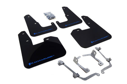 Rally Armor V2 08-11 STI (hatch only) / 11 WRX (hatch only) UR Black Mud Flap w/ Blue Logo.