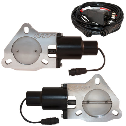 QTP 3in Bolt-On QTEC Dual Electric Cutout Valves - Pair.