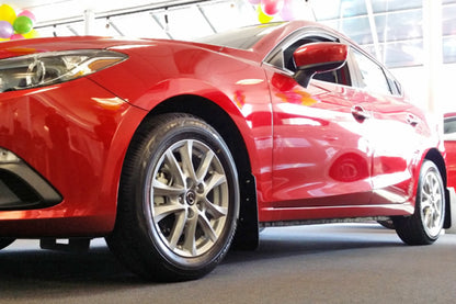 Rally Armor 2014+ Mazda3/Mazdaspeed3 UR Black Mud Flap w/ Red Logo.