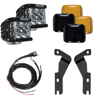 Rigid Industries 16-20 Toyota Tacoma A-Pillar Light Mount Kit (Incl. D-SS Flood/Black/Amber Covers).