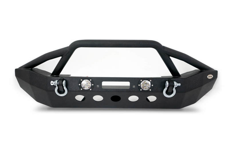 DV8 Offroad 07-18 Jeep Wrangler JK/JL FS-8 Mid Length Steel Front Bumper w/ LED Lights