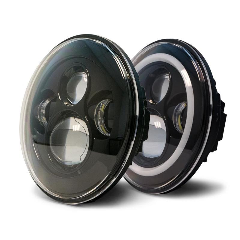 DV8 Offroad 07-18 Jeep Wrangler JK LED Projector Headlights w/ Angel Eyes.