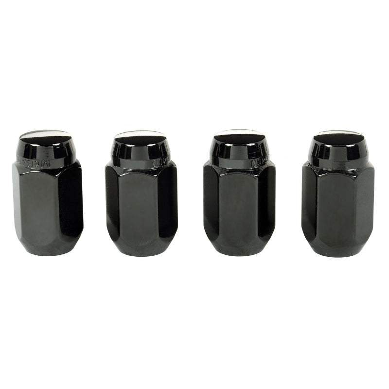 McGard Hex Lug Nut (Cone Seat) M12X1.5 / 13/16 Hex / 1.5in. Length (4-pack) - Black.