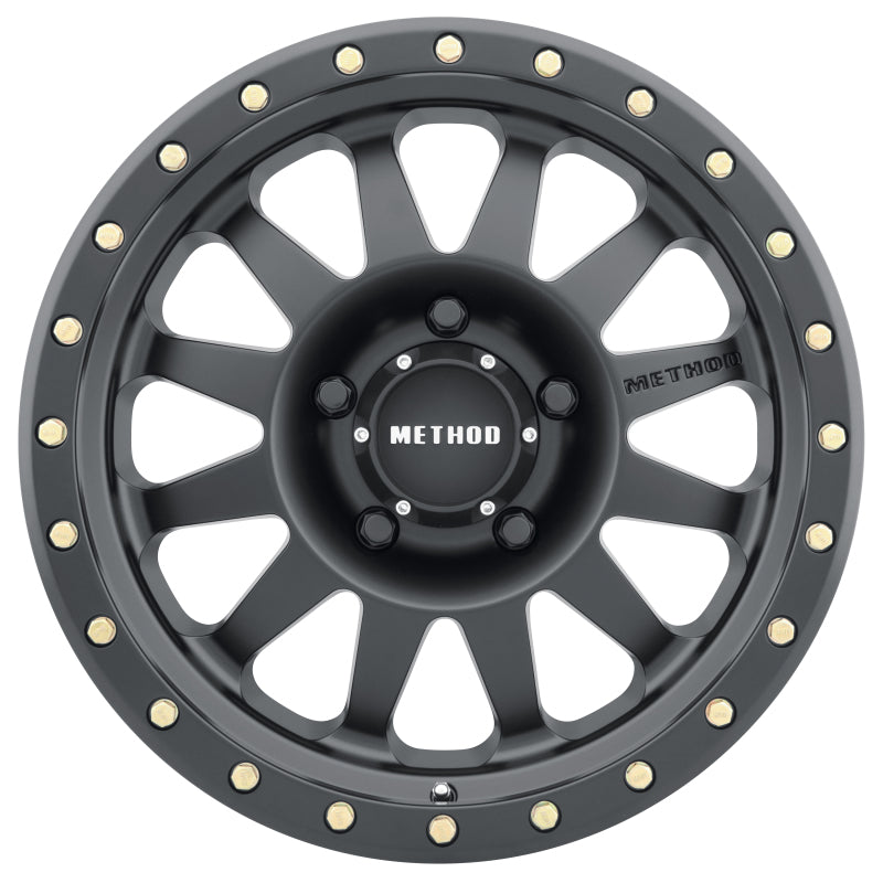 Method MR304 Double Standard 15x10 -50mm Offset 5x4.5 83mm CB Matte Black Wheel.