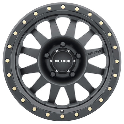 Method MR304 Double Standard 15x10 -50mm Offset 5x4.5 83mm CB Matte Black Wheel.