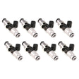 Injector Dynamics 2600-XDS Injectors - 60mm Length - 14mm Top - 14mm Bottom Adapter (Set of 8).