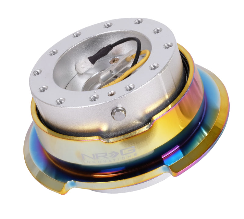 NRG Quick Release Gen 2.8 - Silver Black Body / Neochrome Ring.