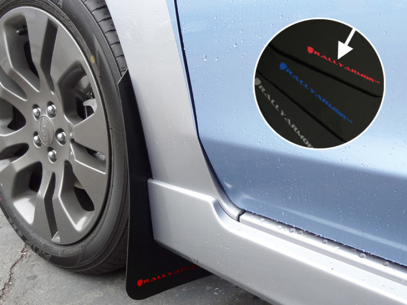 Rally Armor 12+ Subaru Impreza 5dr Hatch/4dr Sedan UR Black Mud Flap w/ Red Logo.