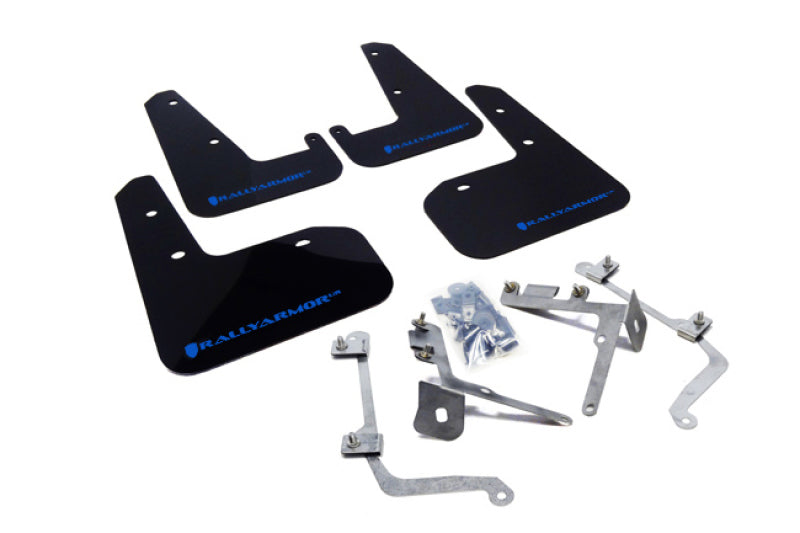 Rally Armor 11+ STI/WRX Sedan Only UR Black Mud Flap w/ Blue Logo.