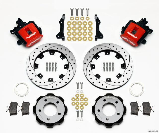 Wilwood Combination Parking Brake Rear Kit 12.19in Drilled Red 2006-Up Civic / CRZ.