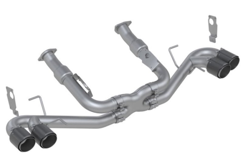 MBRP 20-21 Chevrolet Corvette C8 3in Cat Back Quad Split Rear Exit w/ Carbon Fiber Tips - T304.