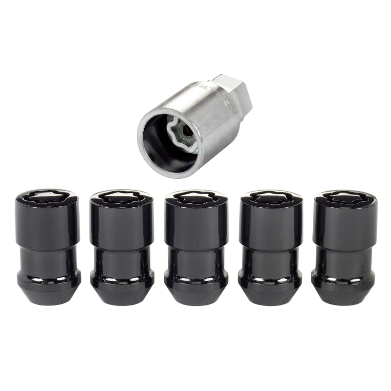 McGard Wheel Lock Nut Set - 5pk. (Cone Seat) 1/2-20 / 3/4 &13/16 Dual Hex / 1.46in. Length - Black.
