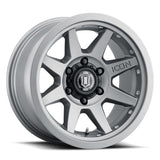 ICON Rebound Pro 17x8.5 6x5.5 0mm Offset 4.75in BS 106.1mm Bore Titanium Wheel.