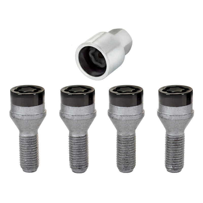 McGard Wheel Lock Bolt Set - 4pk. (Cone Seat) M12X1.5 / 17mm Hex / 25.5mm Shank Length - Black.