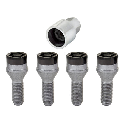 McGard Wheel Lock Bolt Set - 4pk. (Cone Seat) M12X1.5 / 17mm Hex / 25.5mm Shank Length - Black.
