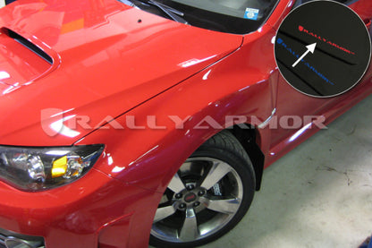 Rally Armor V2 08-11 STI (hatch only) / 11 WRX (hatch only) UR Black Mud Flap w/ Red Logo.