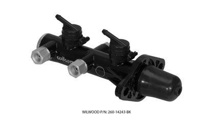 Wilwood Tandem Remote Master Cylinder - 1in Bore Black.
