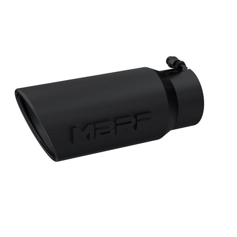 MBRP Universal Tip 5 O.D. Angled Rolled End 4 inlet 12 length - Black Finish.