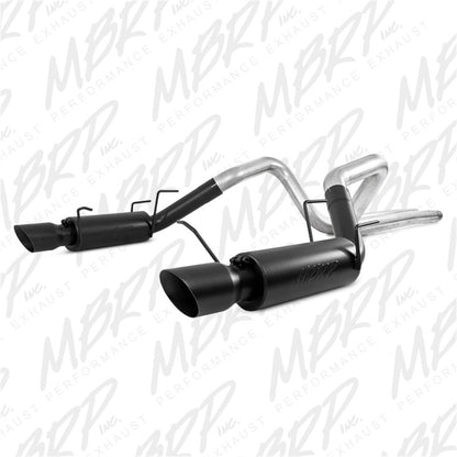 MBRP 11-14 Ford Mustang GT 5.0L 3in Cat Back Dual Split Rear Race Version 4in Tips - Black.