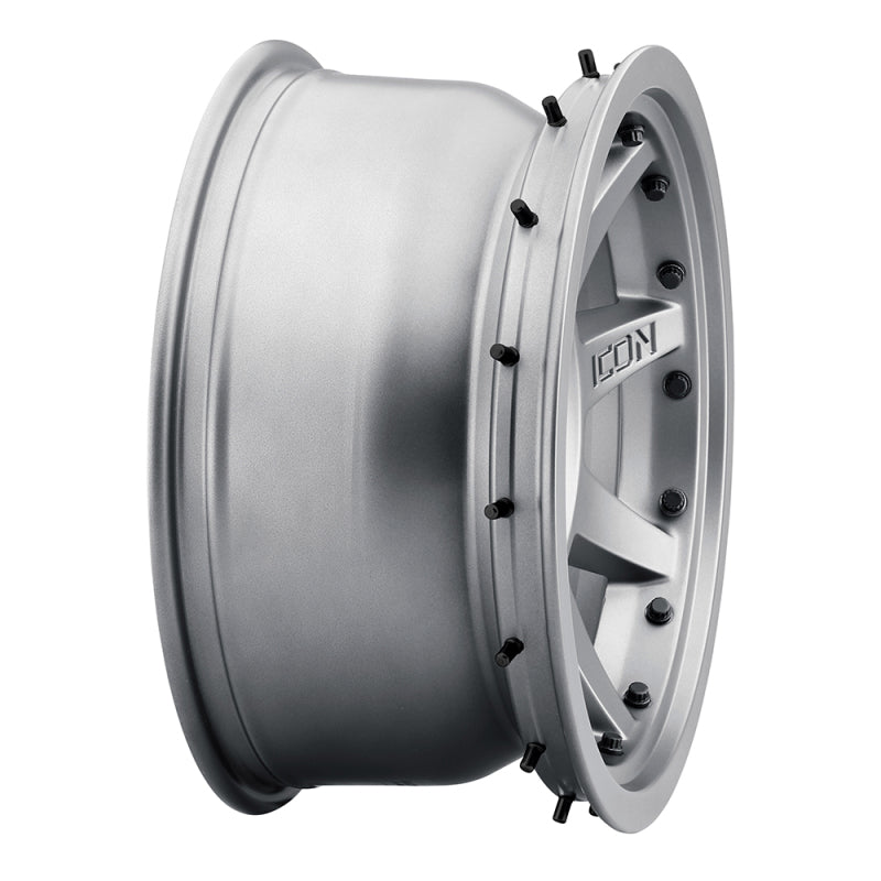 ICON Rebound Pro 17x8.5 6x5.5 0mm Offset 4.75in BS 106.1mm Bore Satin Black Wheel.