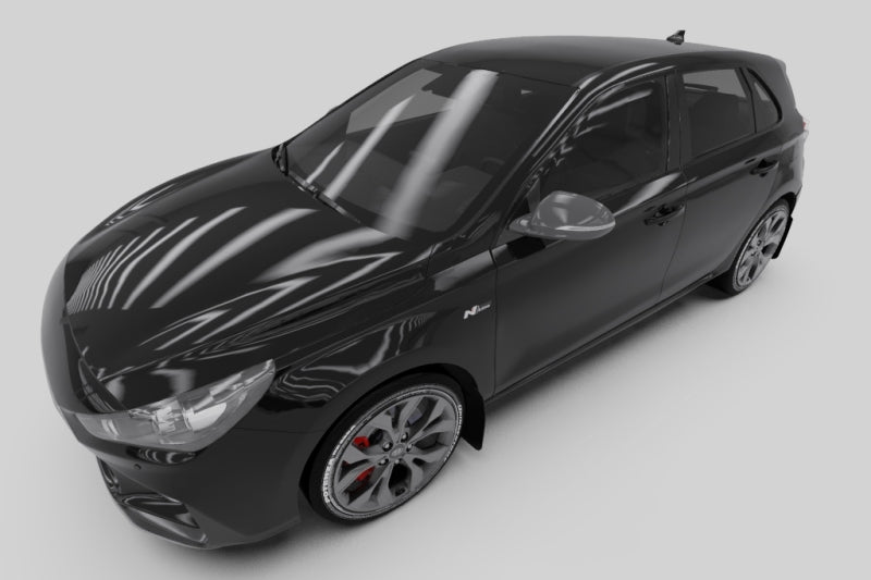 Rally Armor 2019+ Hyundai Elantra N Line UR Black Mud Flap w/ Grey Logo.
