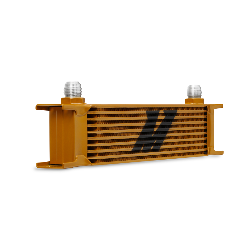 Mishimoto Universal 10 Row Oil Cooler - Gold.