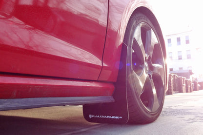 Rally Armor 2015+ VW Golf/GTI/TSI UR Black Mud Flap w/ Blue Logo.