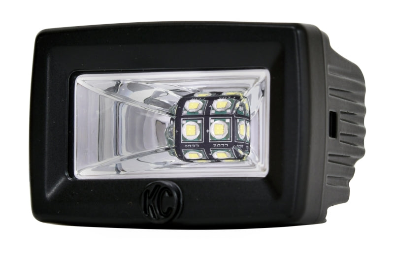 KC HiLiTES C-Series 2in. C2 LED Light 20w Area Flood Beam (Pair Pack System) - Black.