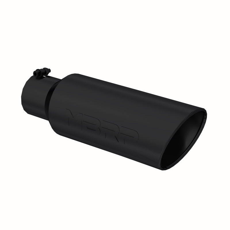 MBRP Universal Tip 6in OD Rolled End 4in Inlet 18in L Black Coated Exhaust Tip.