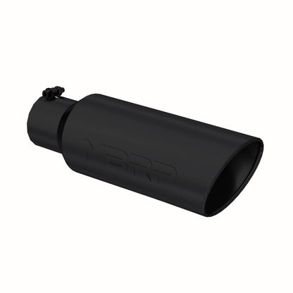 MBRP Universal Tip 6in OD Rolled End 4in Inlet 18in L Black Coated Exhaust Tip.