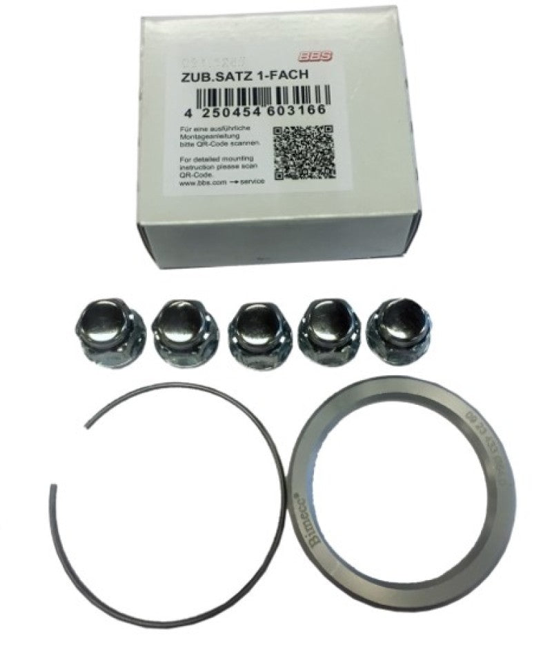 BBS PFS KIT - Camaro/Corvette - Includes 82mm OD - 66.9mm ID Ring / 82mm Clip / Lug Nuts.