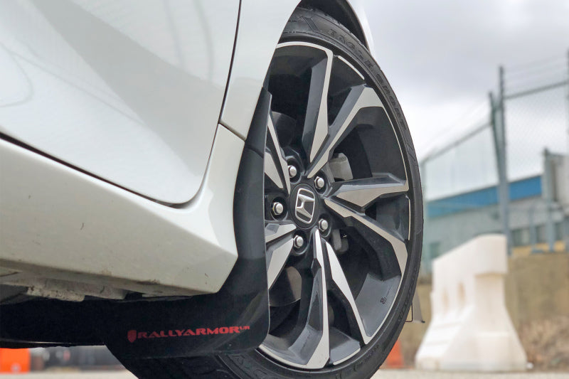 Rally Armor 16-19 Honda Civic Si UR Black Mud Flap w/ Red Logo.