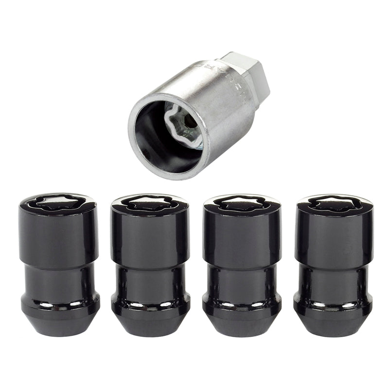 McGard Wheel Lock Nut Set - 4pk. (Cone Seat) 1/2-20 / 3/4 & 13/16 Dual Hex / 1.46in. Length - Black.