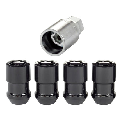 McGard Wheel Lock Nut Set - 4pk. (Cone Seat) 1/2-20 / 3/4 & 13/16 Dual Hex / 1.46in. Length - Black.