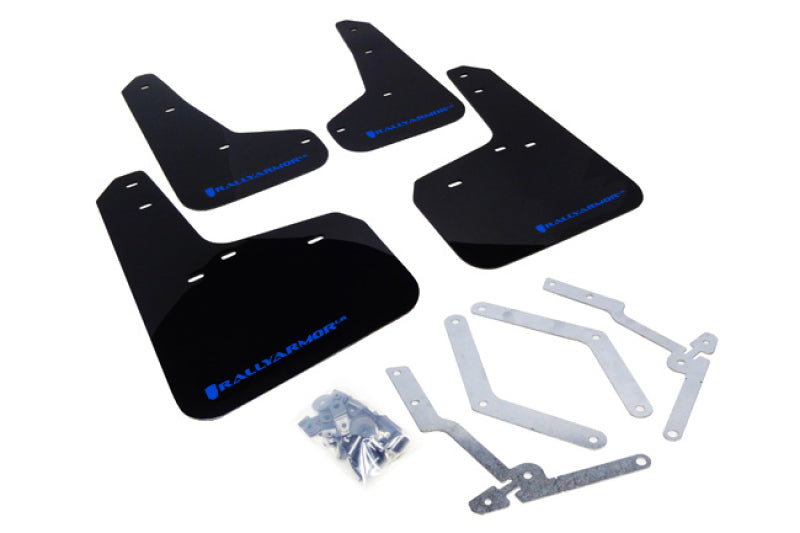 Rally Armor 13+ Ford Focus ST Black Mud Flap w/ Blue Logo.
