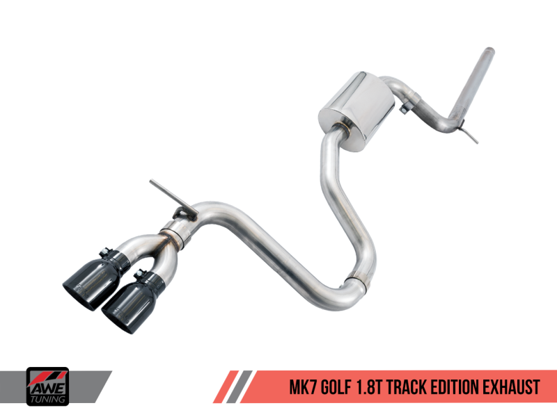 AWE Tuning VW MK7 Golf 1.8T Track Edition Exhaust w/Diamond Black Tips (90mm).