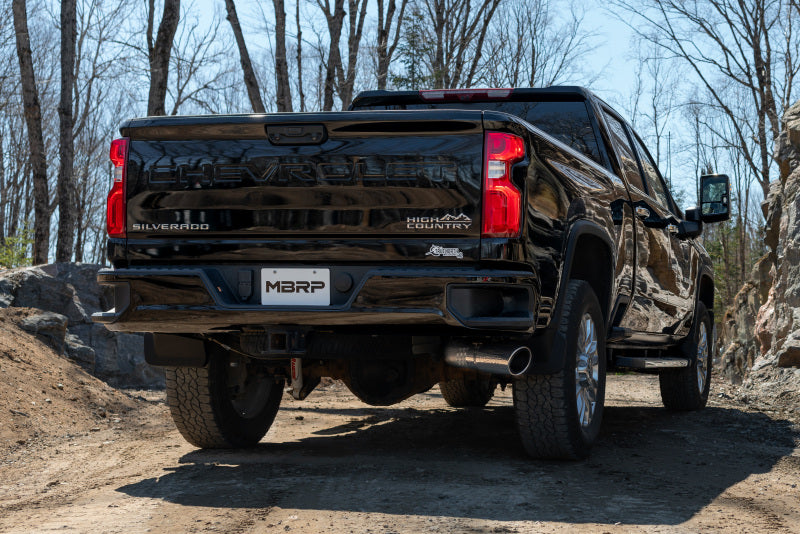 MBRP 2020+ GMC/Chevy 2500/3500 6.6L Duramax 4in Mand Bent Tubing Pro-Ser Cat Back Single Side - 304.