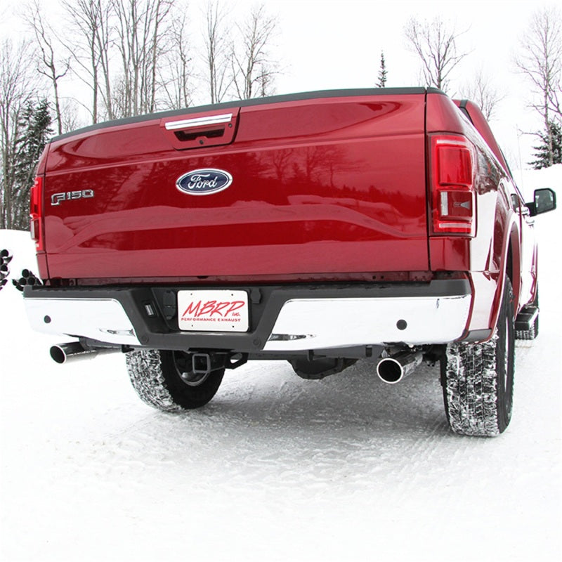 MBRP 2015 Ford F-150 5.0L 3in Cat Back Dual Split Rear Exit T409 Exhaust System.